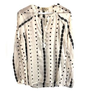 Democracy Peasant Embroidered Blouse Lightweight SZ XL